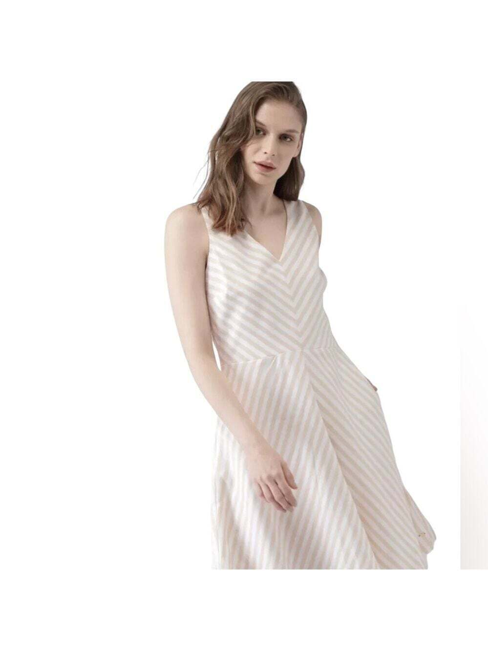 Tommy Hilfiger Dress 2 Yellow White Diagonal Stripe Fit Flare Resortcore Summer